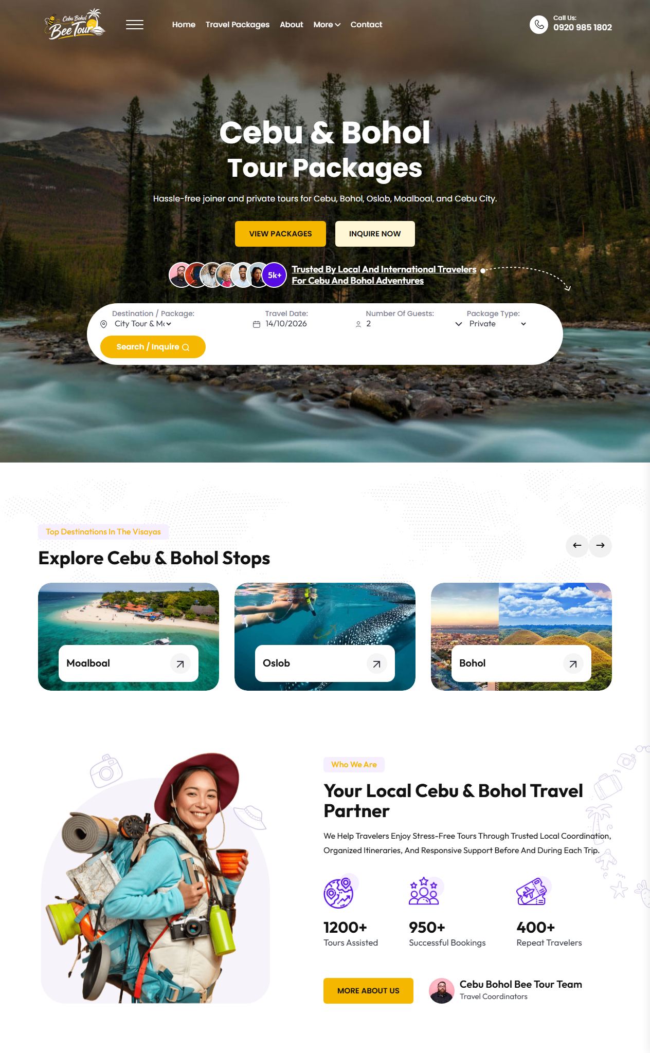 Cebu Bee Tours homepage