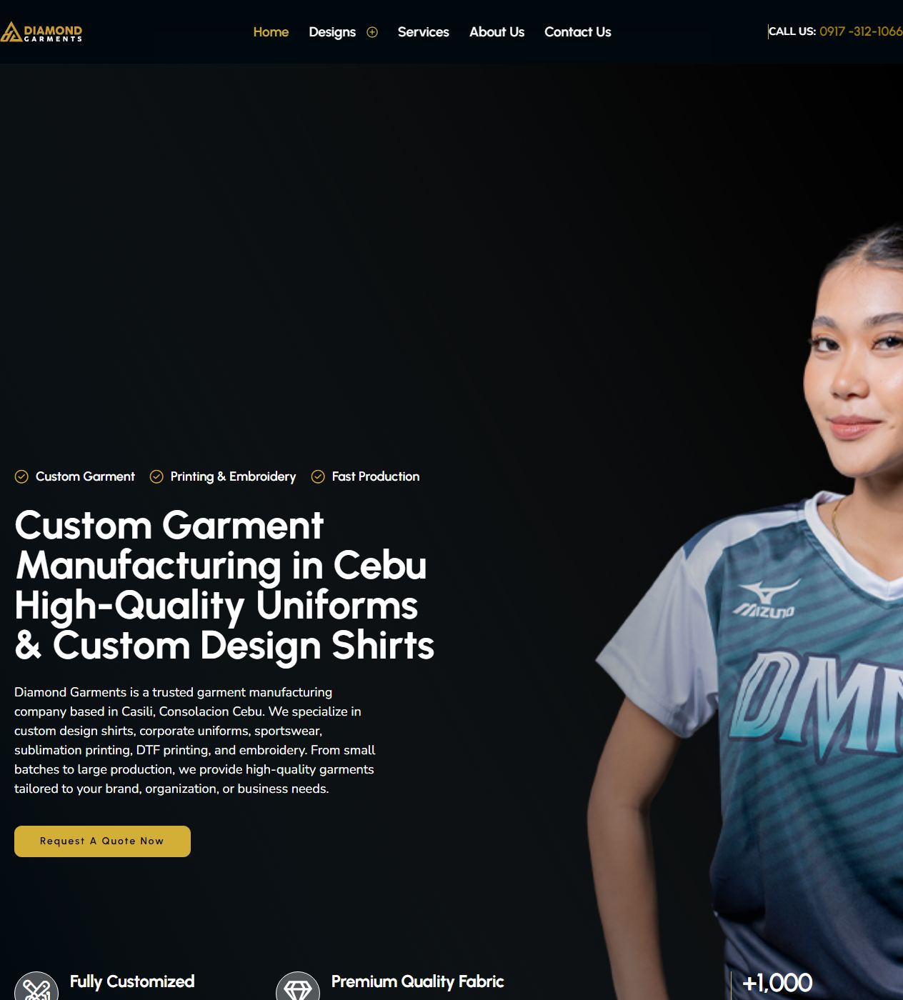Diamond Garments homepage