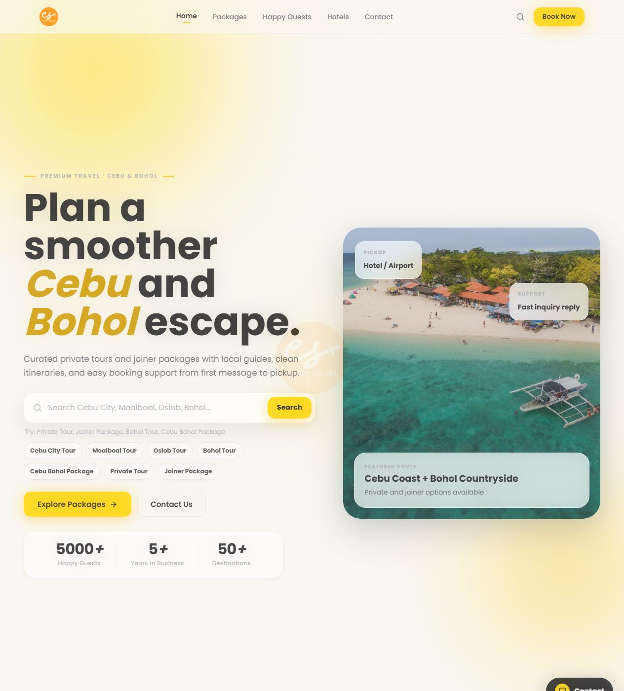 ES Happy Tours homepage