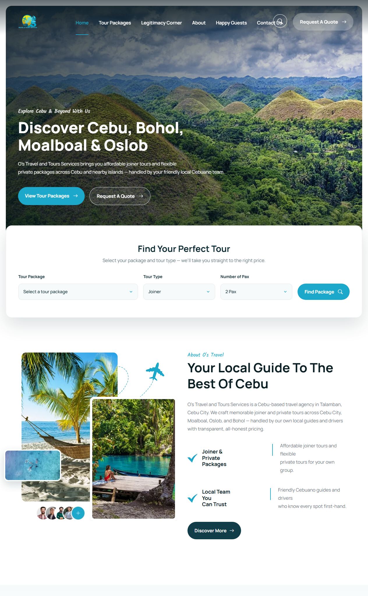 OS Travel Cebu homepage